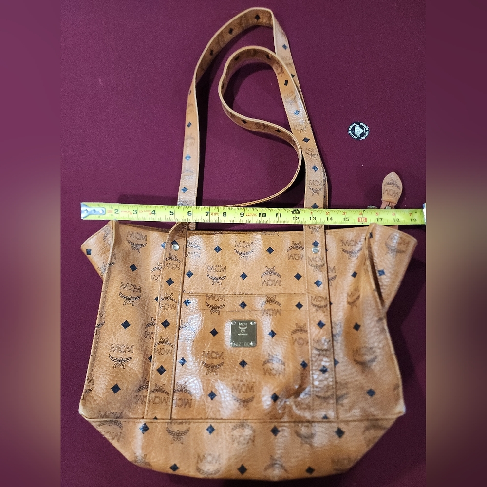 MCM Leather Tote Bag Shoulder Bag Purse - Picture 1 of 7